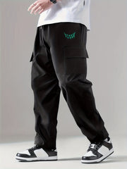 Print Drawstring Cargo Pants Men's Casual Outdoor Trousers