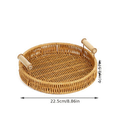 Rattan Serving Tray Heat Insulated Durable Basket Food Storage Display