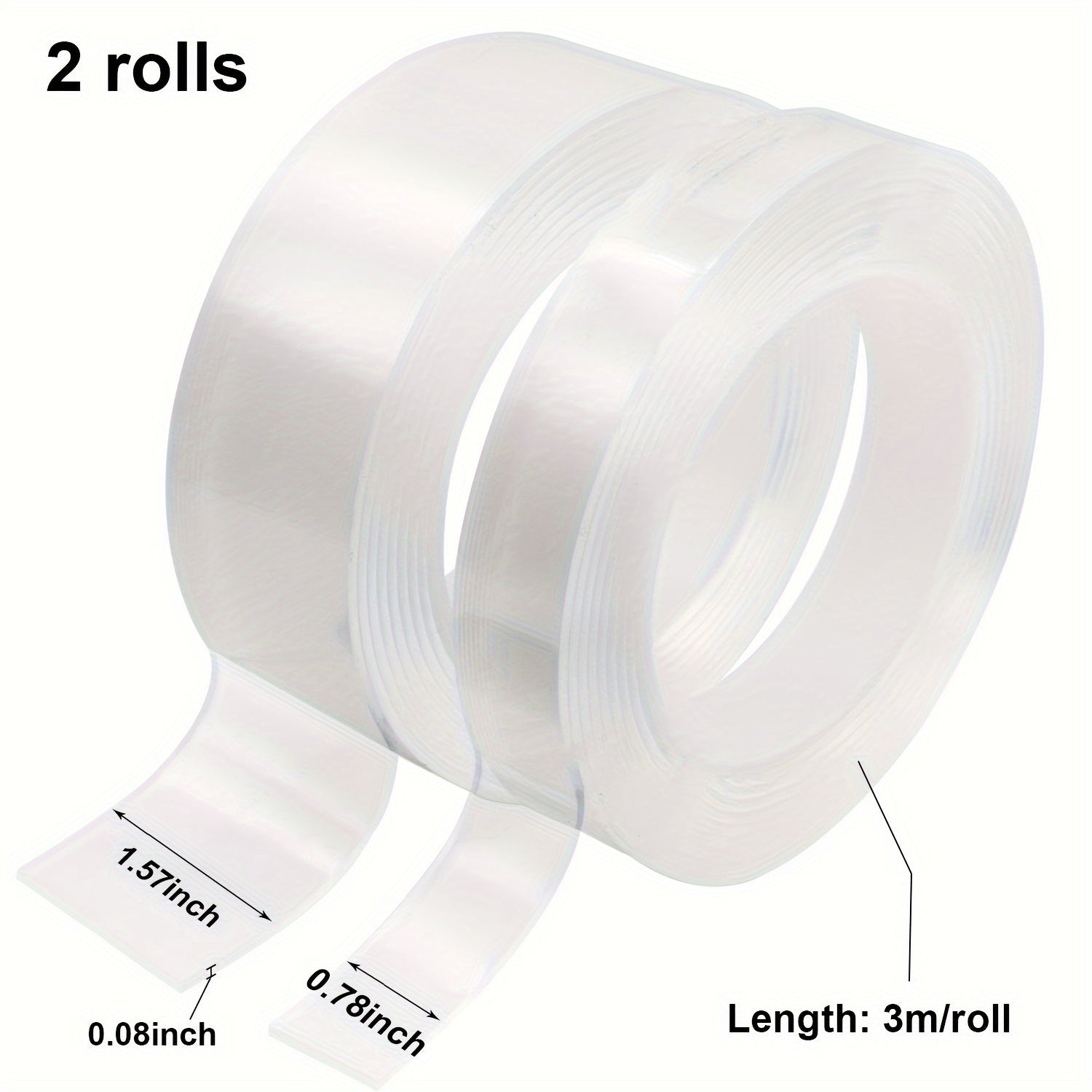 BOMEI PACK Double Sided Adhesive Tape Waterproof Reusable Wall Stickers 20mm