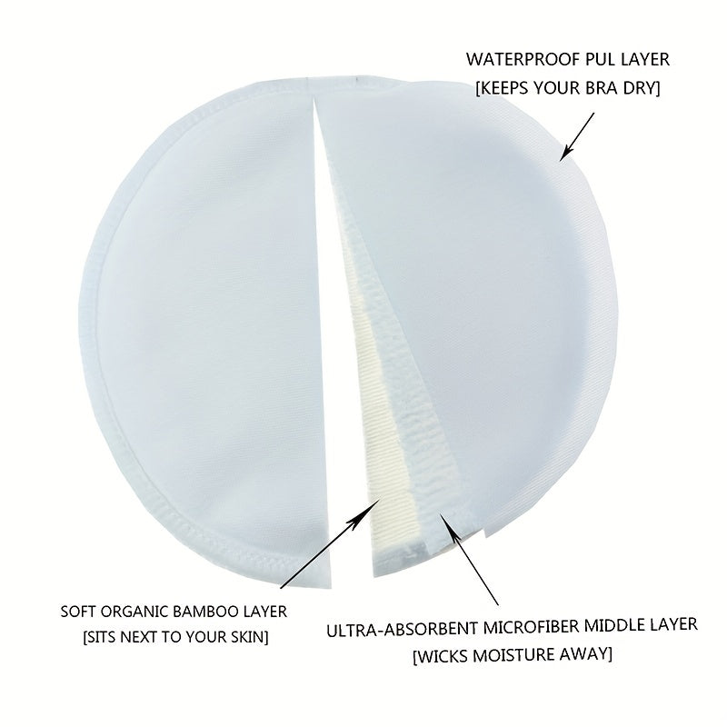 Organic Bamboo Nursing Pads For Breastfeeding Washable 10 Pads Wet Bag