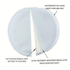 Organic Bamboo Nursing Pads For Breastfeeding Washable 10 Pads Wet Bag