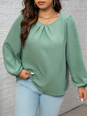 Textured Long Sleeve Blouse