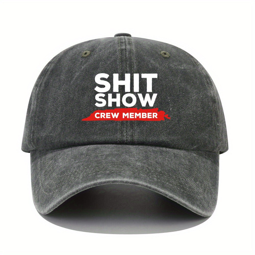 Vintage Letter Printed Baseball Cap Distressed Dad Hat Hip Hop Sun Hats