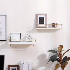 Golden Double Layer Storage Rack Wall Mounted Hook Rack