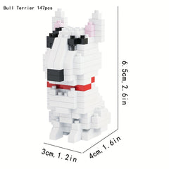 Cartoon Dogs Building Blocks Mini Animals Bull Terrier Siberian Husky