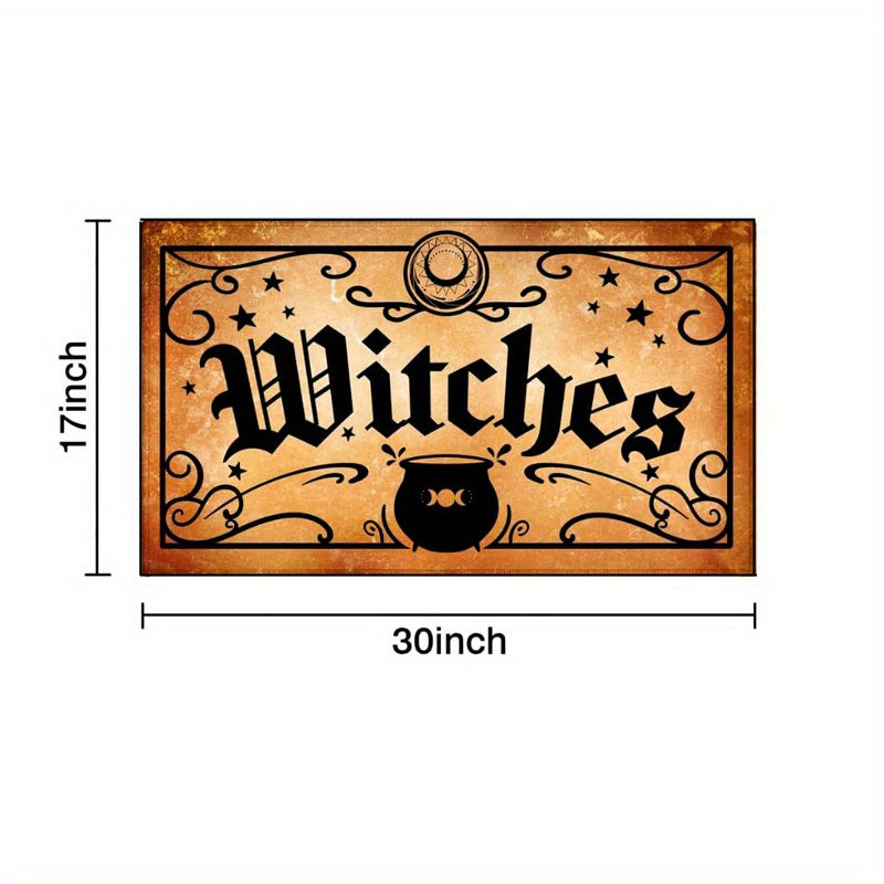 2pcs Retro Vintage Witches Halloween Rug Set
