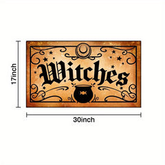 2pcs Retro Vintage Witches Halloween Rug Set