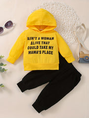 Toddler Baby Boys Cotton Hooded Top & Pants Set