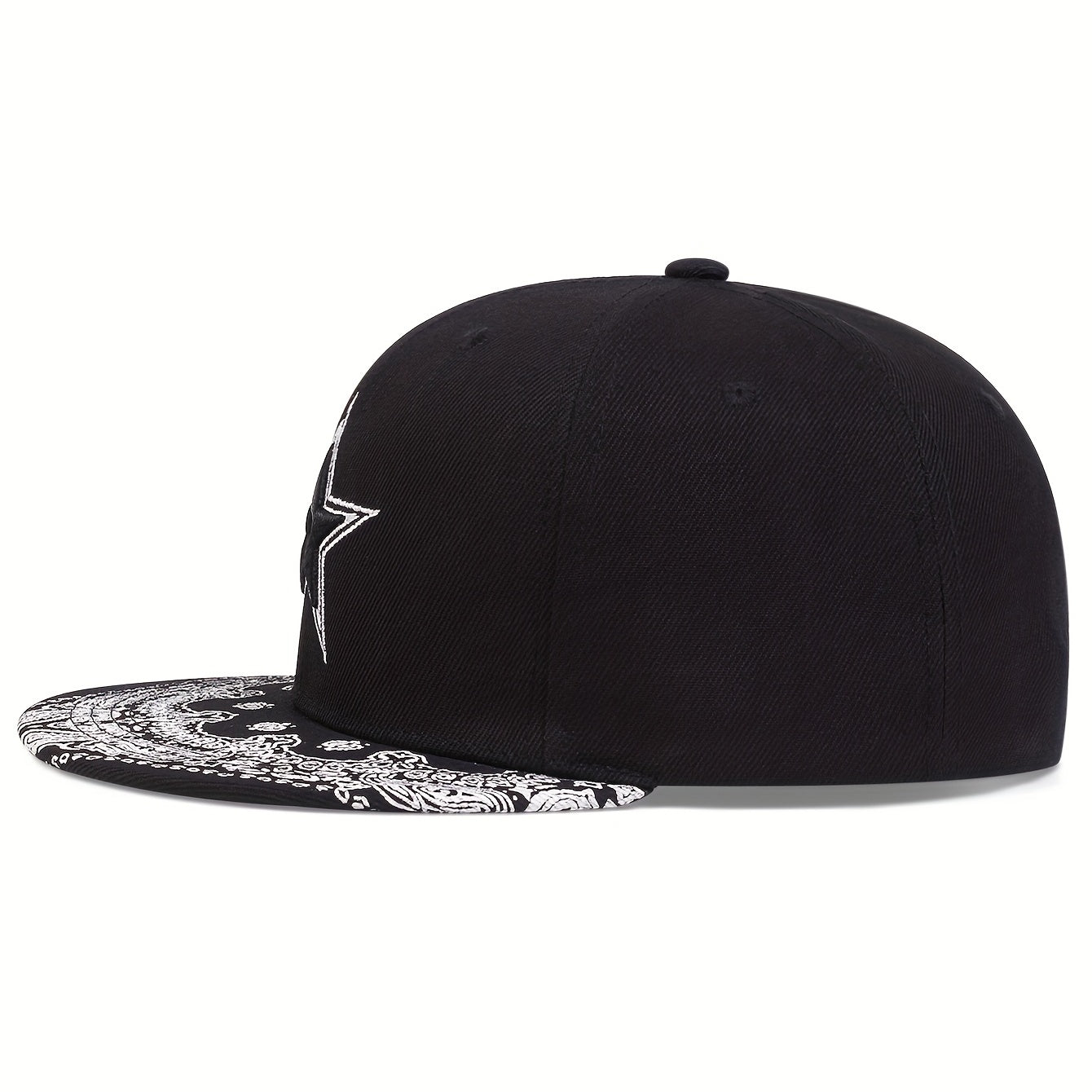 Pentagram Flower Brim Hip Hop Hat for Men