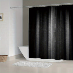 Waterproof Silk Gradient Shower Curtain with 12 Hooks