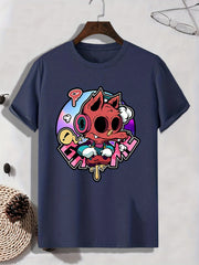 Men's Cartoon Wolf Monster Pattern T shirt - Active and Breathable Tee