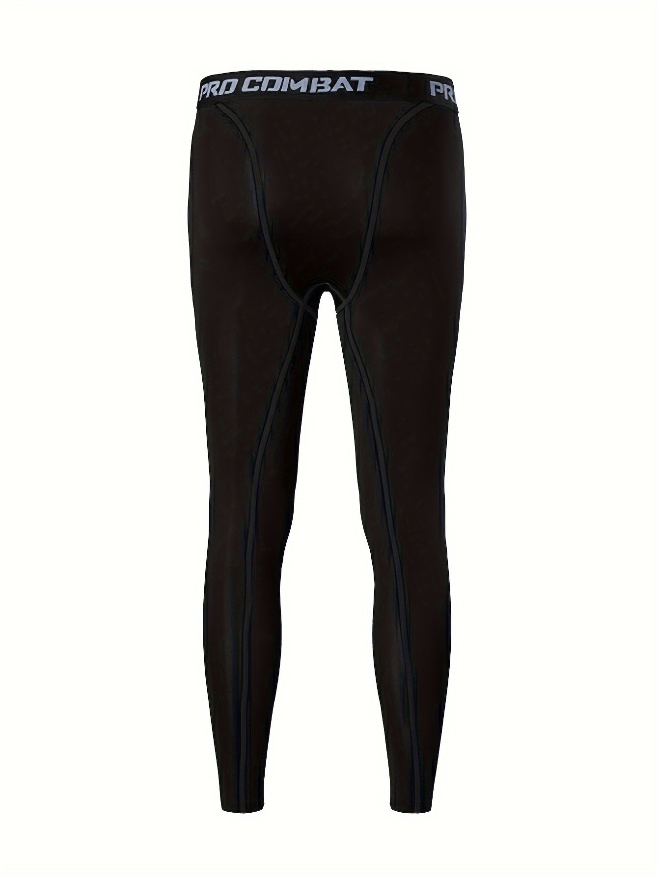 Men's Plush Solid Pocket Leggings Active Warm Compression Pants