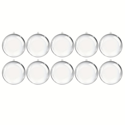 10 Clear Plastic Fillable Christmas Ornaments DIY Crafts Balls Kit