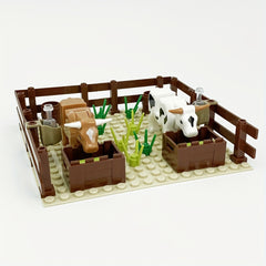 Farm Sheepfold Lamb Goat Tree House Scene Building Blocks Set