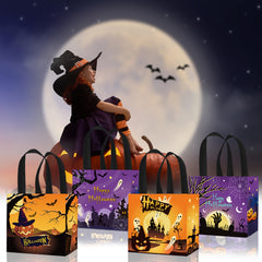 2pcs Halloween Non-Woven Tote Bags - Pumpkin Skull Tomb Bags