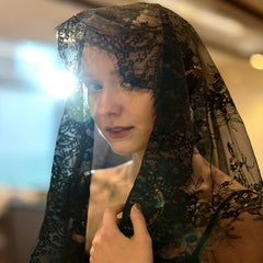 Bridal Mesh Veil With Lace Flower Wedding Party Hair Accessories Head Piece