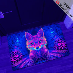 Fluorescent Pet Pattern Rug, UV Reactive, Non Slip Large Mat
