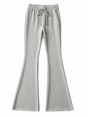 Flared Yoga Pants High Waist Drawstring Elastic Waist Sports Trousers