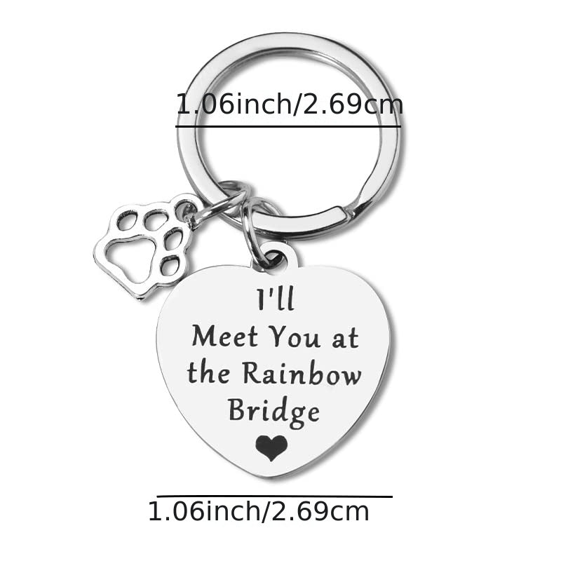 Pet Memorial Keychain Forever in Our Hearts Sympathy Remembrance