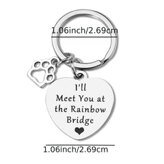 Pet Memorial Keychain Forever in Our Hearts Sympathy Remembrance