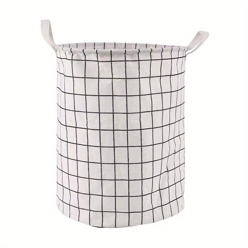 Plaid Storage Basket Foldable Dirty Clothes Household Organizer