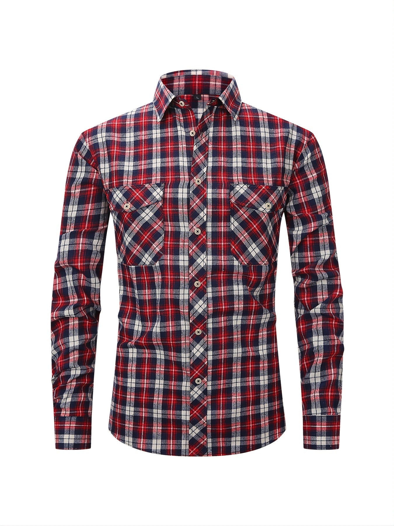 Men's Plaid Button Down Long Sleeve Shirts