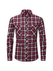 Men's Plaid Button Down Long Sleeve Shirts