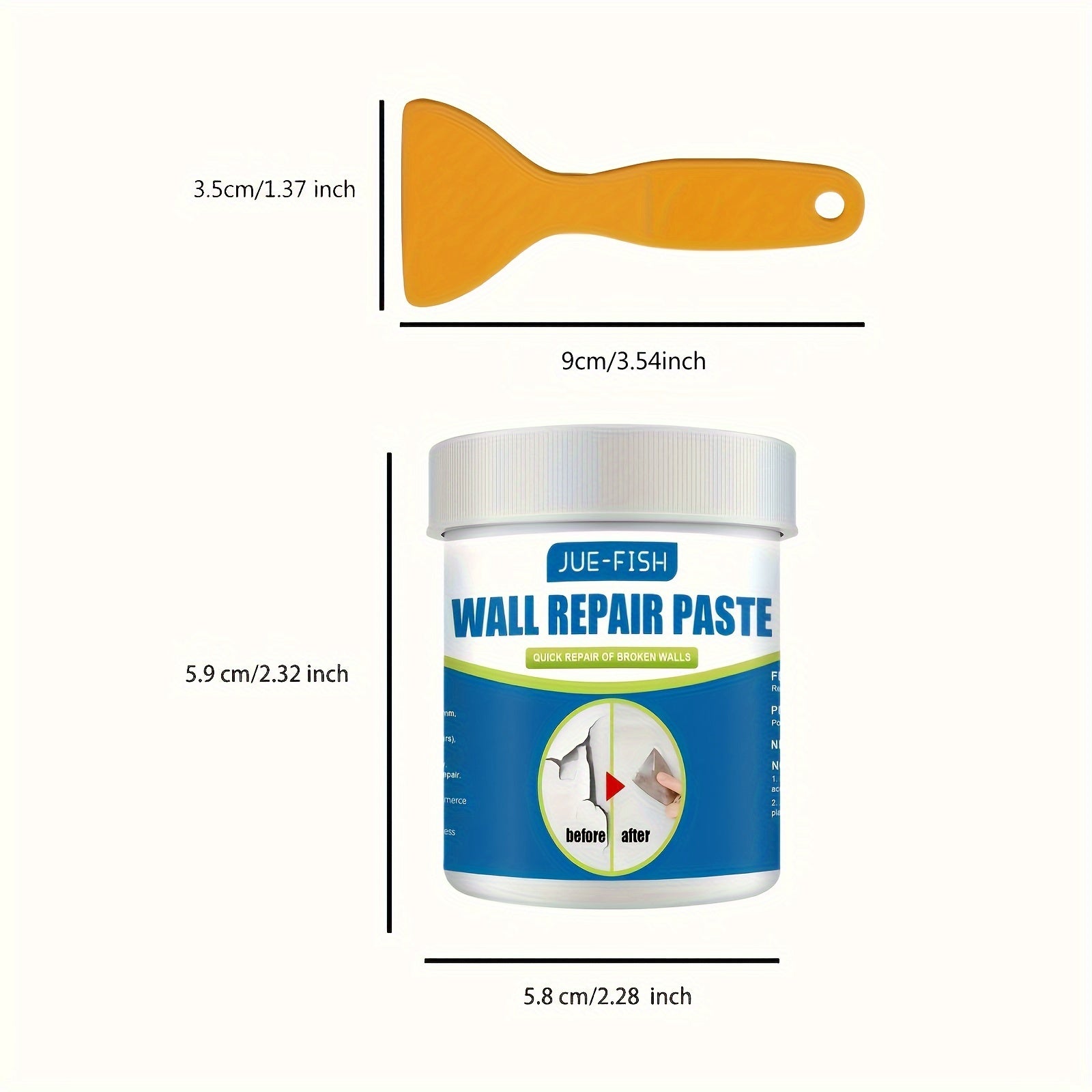 Moisture Resistant Wall Repair Paste for Stains, Cracks - 1pc