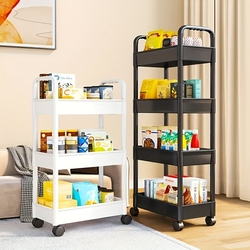 2 Layer Under Desk Storage Cart - Space Saving Organizer for Various Items