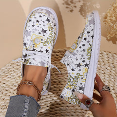 Women's Skate Shoes With Star & Year's Letter Designs