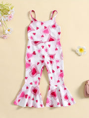 Heart Print Cami Jumpsuit for Toddler Girls