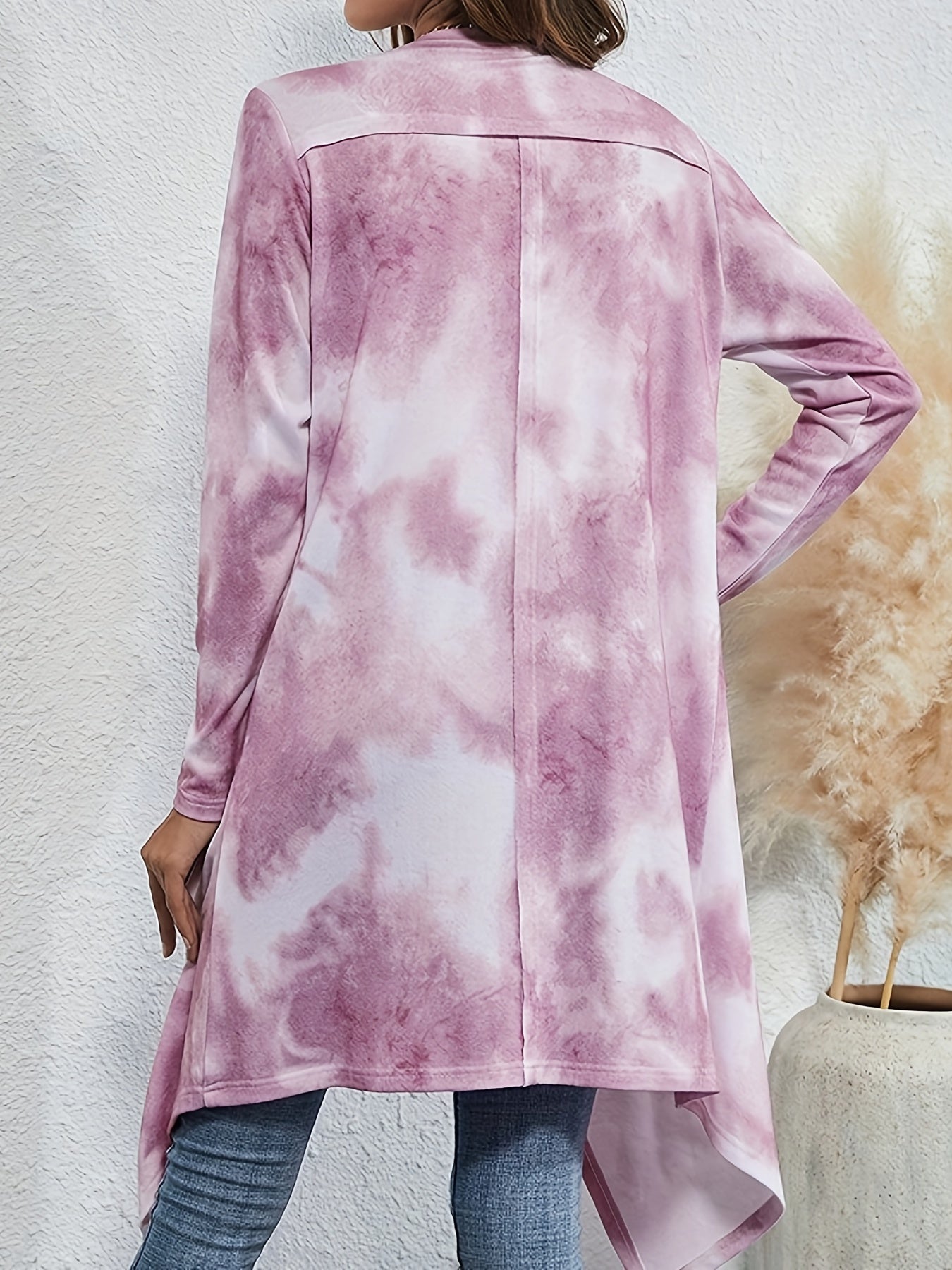 Tie Dye Long Sleeve Open Front Cardigan