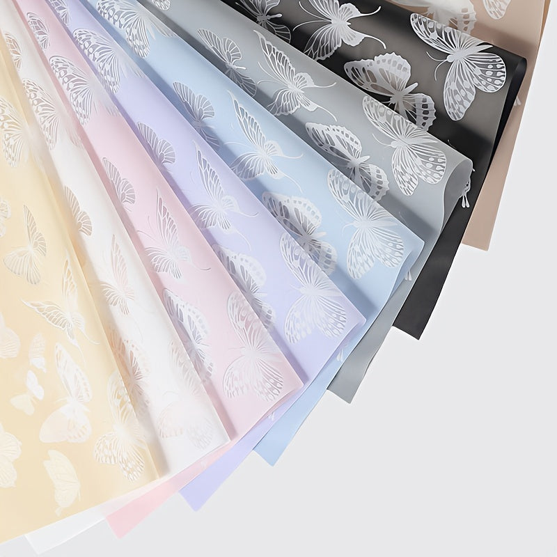 20pcs Butterfly Dance Jelly Film Waterproof Rose Wrapping Paper