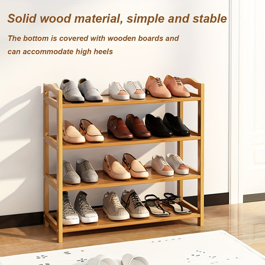 1pc Wooden Shoe Rack Household Doorstep Shoe Cabinet Storage