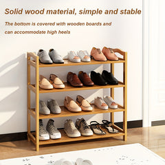 1pc Wooden Shoe Rack Household Doorstep Shoe Cabinet Storage