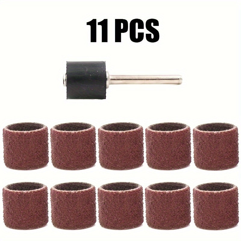 51pc Sanding Drum Kit for Drills - Rubber Drum Mandrels, 50 Sanding Sleeves