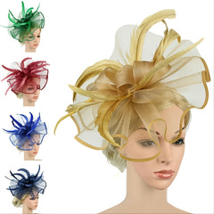 Feather Flower Hair Hat Women Tea Party Headband Fascinator Wedding Cocktail