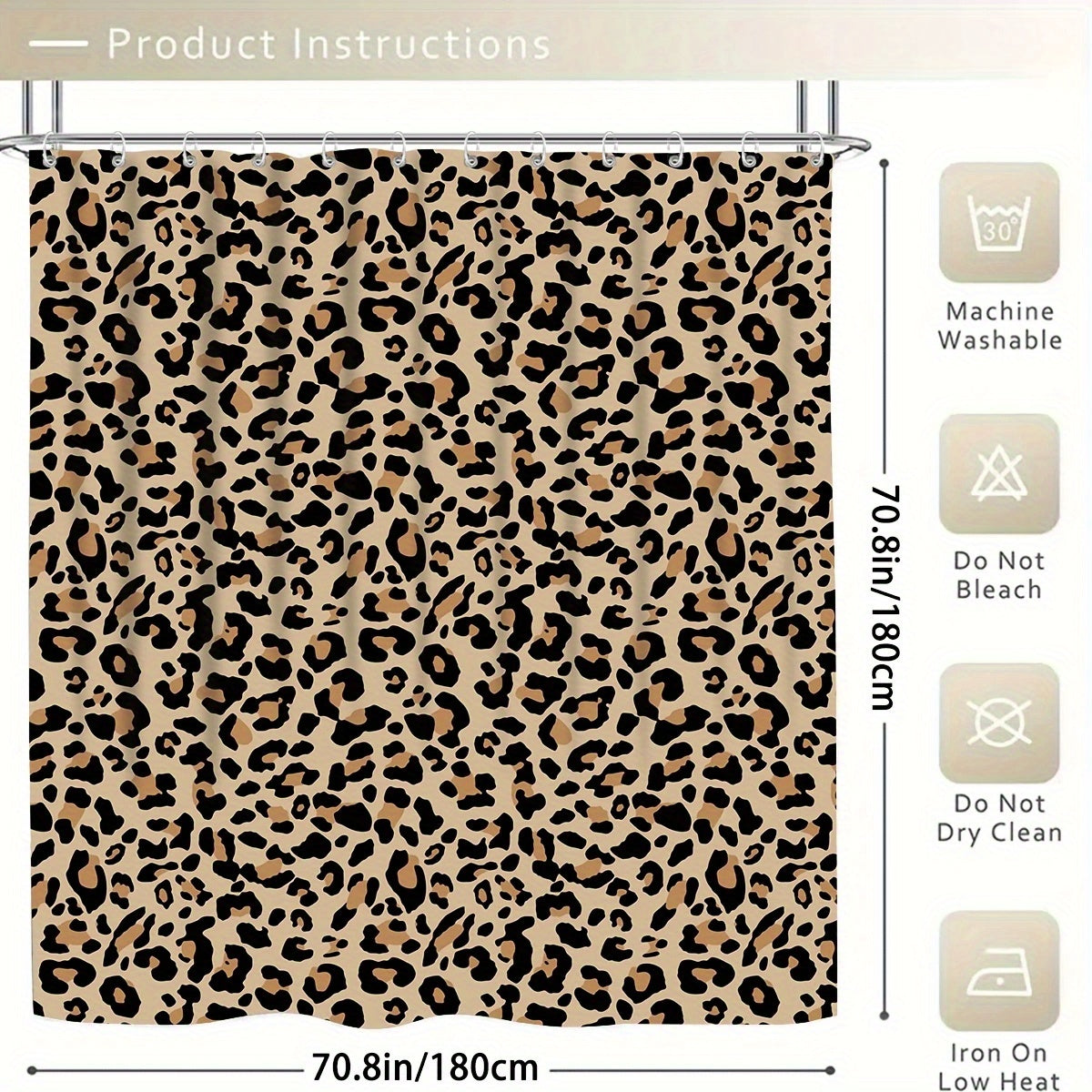 Leopard Print Shower Curtain Bathroom Decor Set