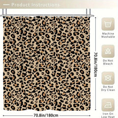 Leopard Print Shower Curtain Bathroom Decor Set