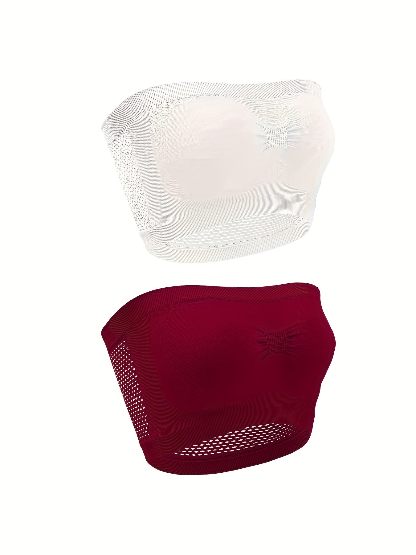 2 Pack Plus Size Sports Tube Bra Set Breathable Mesh Chest Wrap 2pcs Set