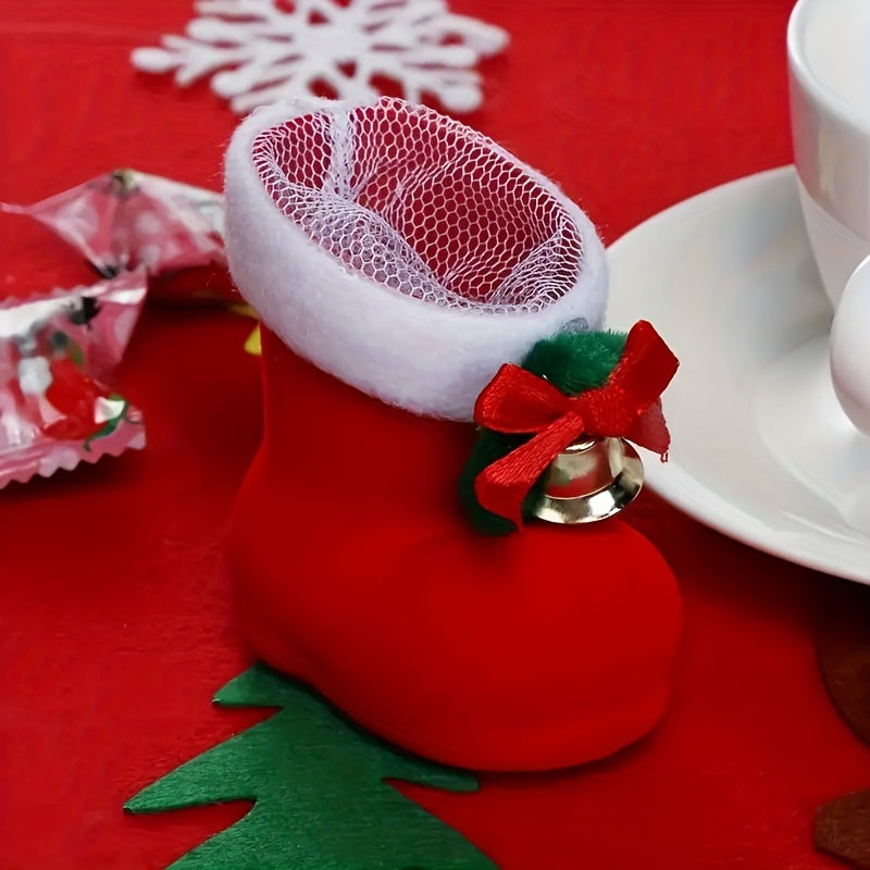 Xmas Santa Claus Candy Boots Mini Tree Decoration