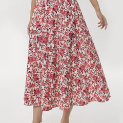 Floral Print High Waist Skirt for Spring & Summer