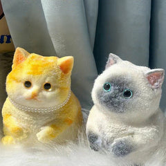 Adorable Chubby Cat Plush Toy Soft Cuddly Silicone Fidget for Girls Boys & Pets