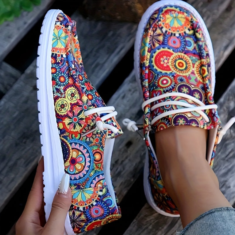 Women's Colorful Floral Canvas Low Top Shoes