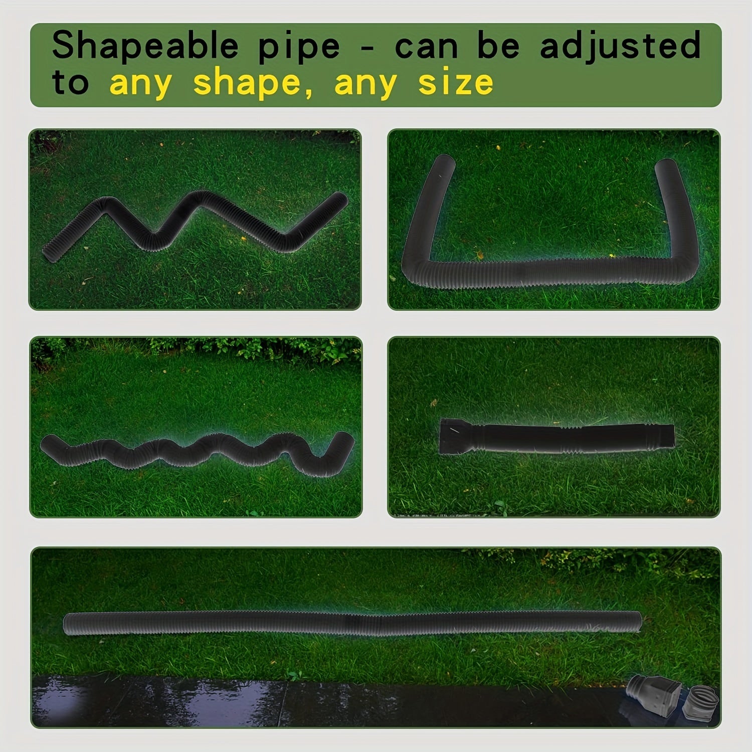 1pc PP Folding Telescopic Drain Pipe Extend Outdoor Drainage