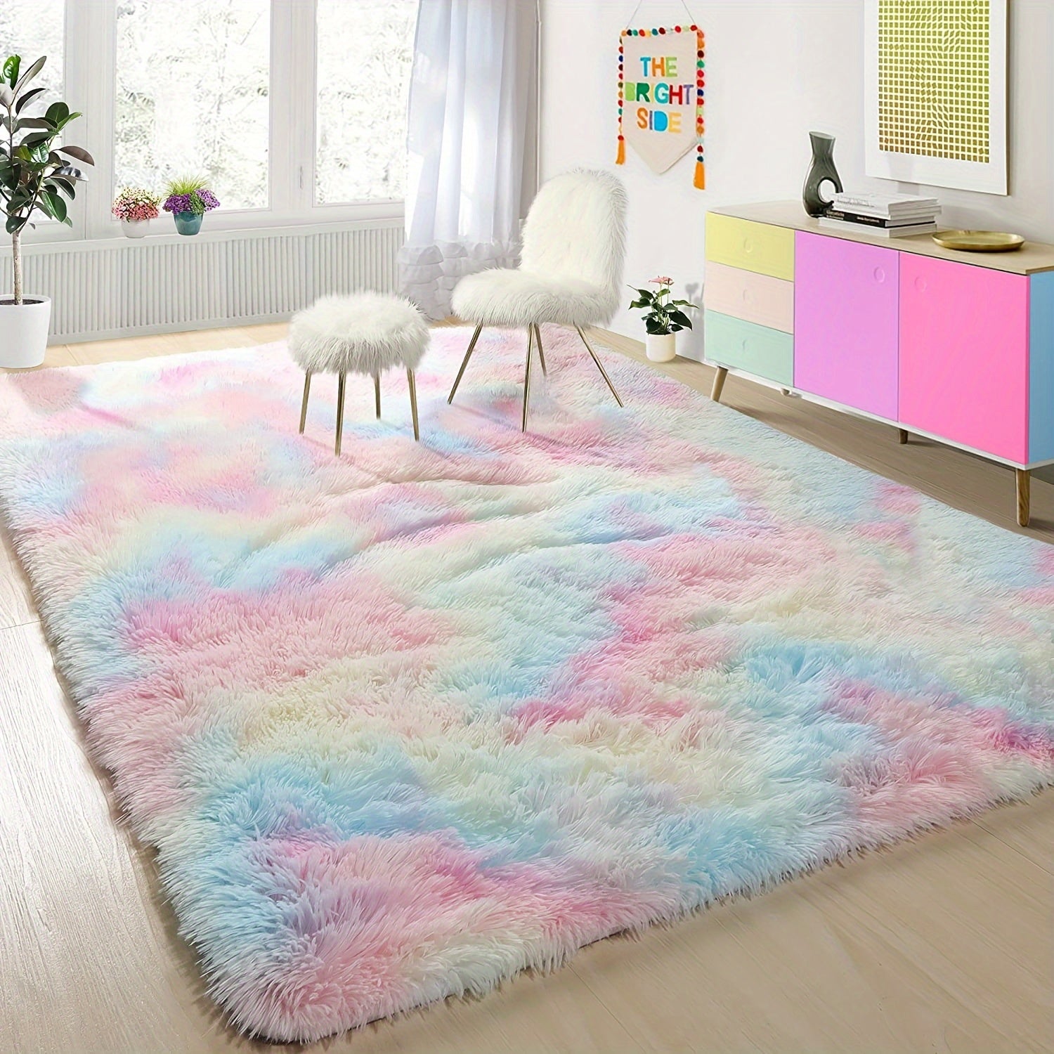Soft Plush Area Rug Anti Skid Fluffy Shag Fur Bedroom Rugs