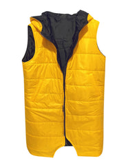 Solid Hooded Sleeveless Vest Jacket For Fall & Winter