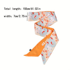 Animal & Flower Printed Neckerchief Long Skinny Scarf Headband Gift