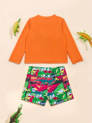 Boys Dinosaur Swimsuit Shirt & Pants Quick Dry for Surfing & Diving