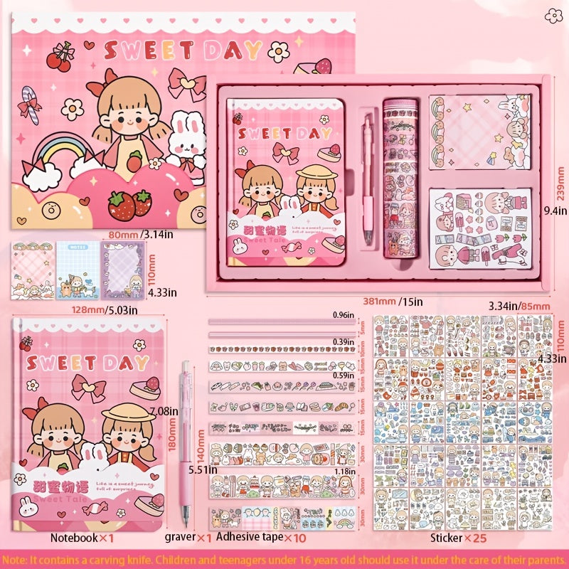 Dreamy Promise Gift Set Journal Notebook Tape Sticky Notes Stickers